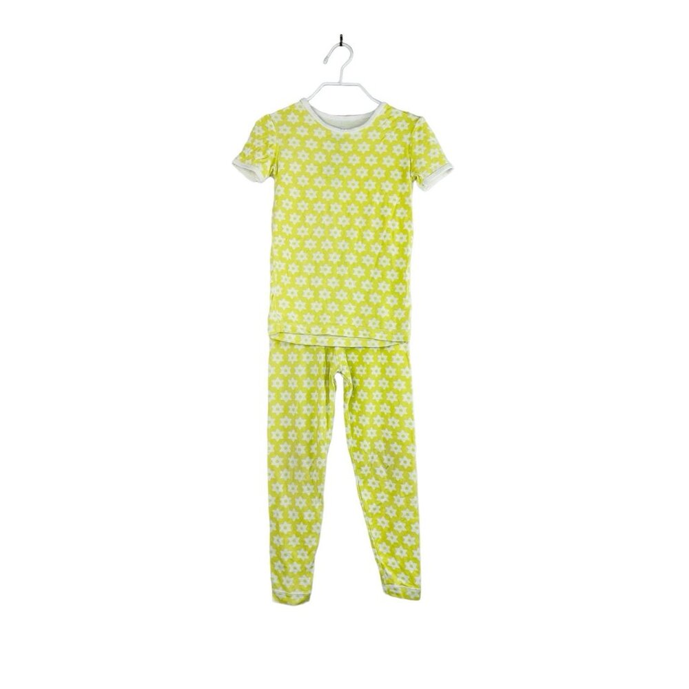 KicKee Pants Yellow Floral Pajamas 4T